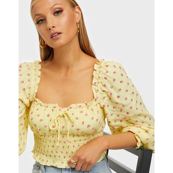 Faithfull the Brand Ella Floral Smocked Blouse - Picture 1 of 8
